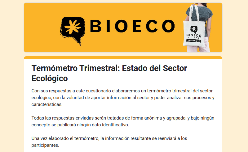 «Termómetro Trimestral del Sector Ecológico – Enero a marzo de 2025 «: ¡participa!