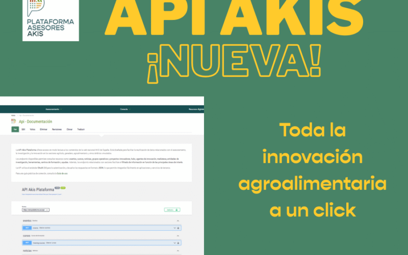La Plataforma de Asesores AKIS lanza su API de datos abiertos para el sector agroalimentario