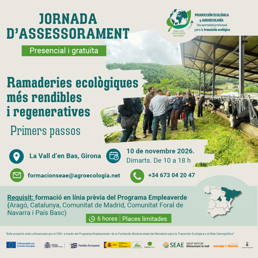 Jornada presencial «Ramaderies ecològiques més rendibles i regeneratives. Primers passos»